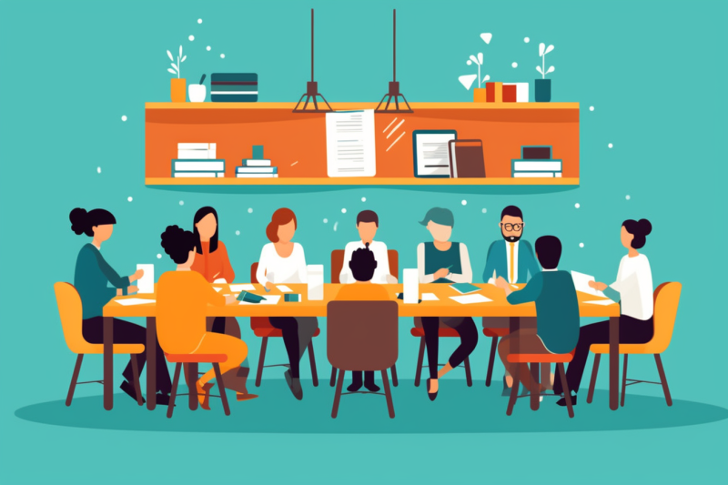 Decentered-Media_a_vectorgraphic_of_a_group_of_people_sitting_a_388a1efa-7707-476e-ac4a-ab47a93c0336
